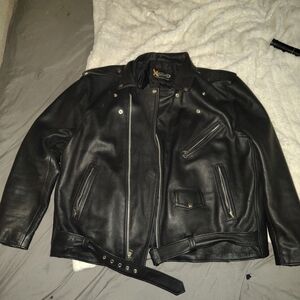 Men's Black Leather Performance Jacket
